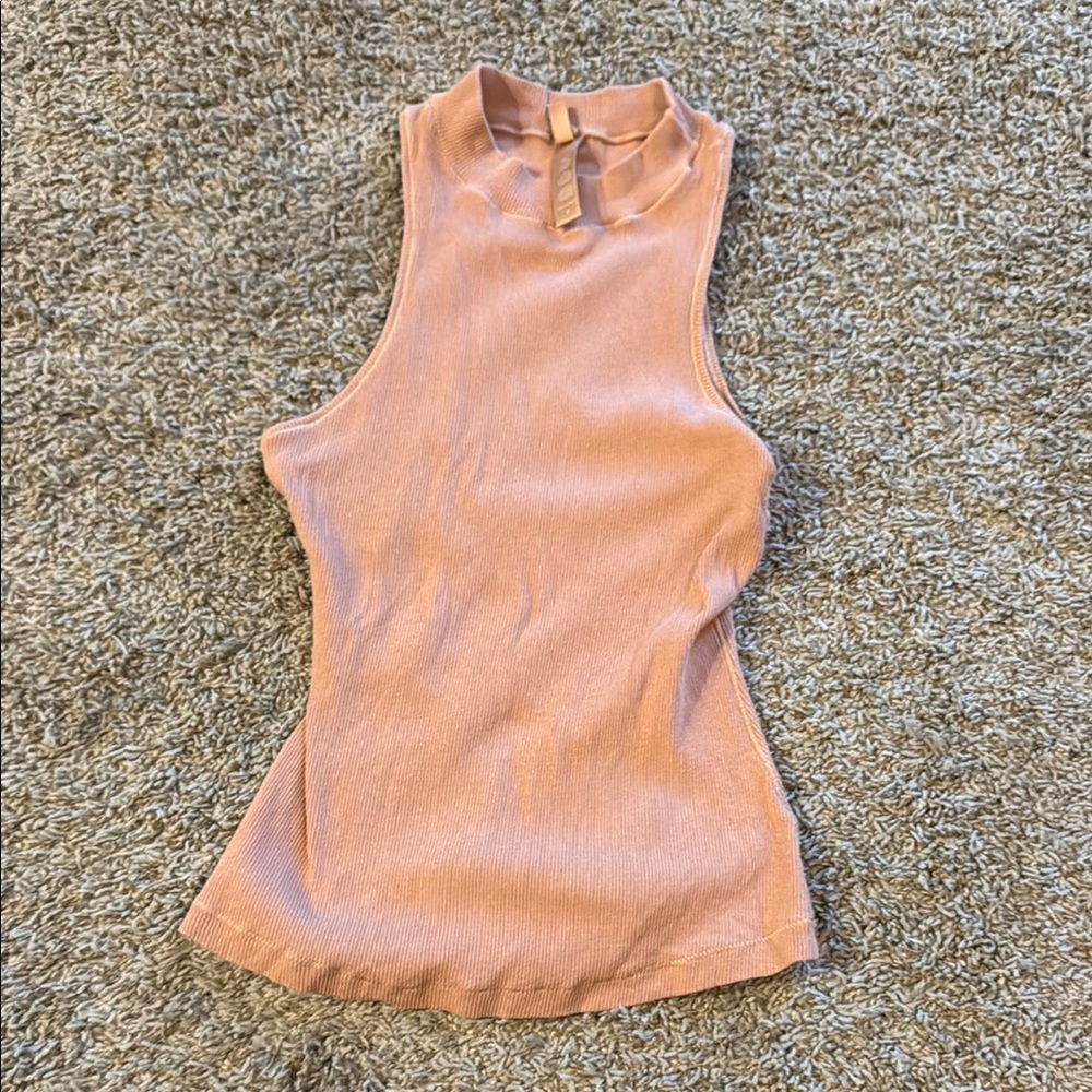 SKIMS high neck ribbed tank nude size small